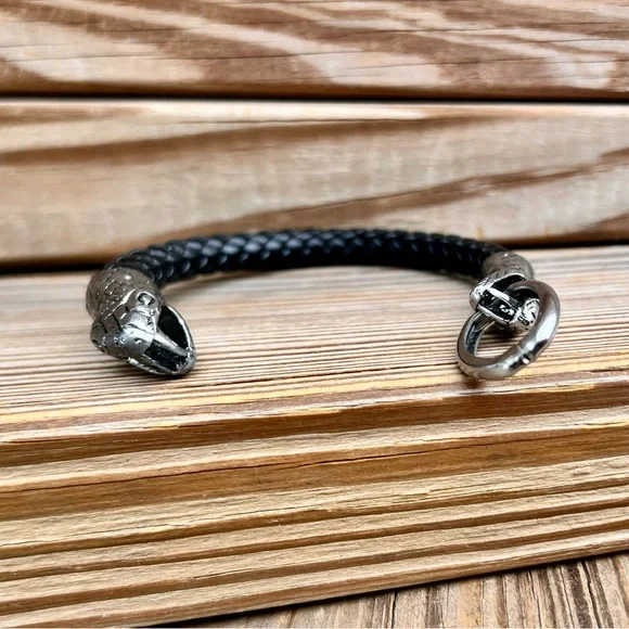 Python Braided Leather Rope Cuff! NEW! - Picture 6 of 16